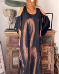 Tie-Dye Open-Arm Loose Maxi Dress