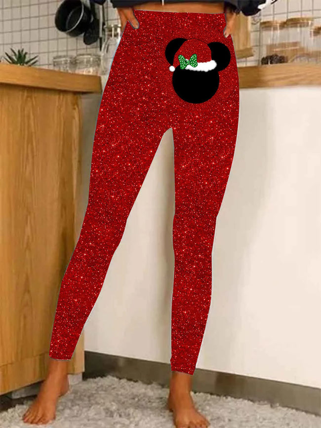 Women's Print Christmas Casual Stretch Pants