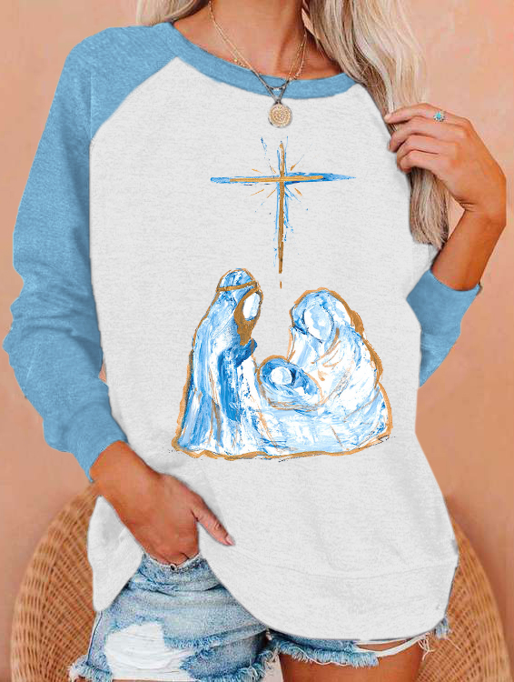 Women'S Jesus Print Tshirt Sweatshirt