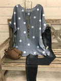 Gray Floral-Print Casual Crew Neck Short Sleeve Shirts & Tops