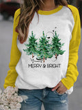 Women's Merry And Bright Christmas Tree🎄 Print Casual Sweatshirt