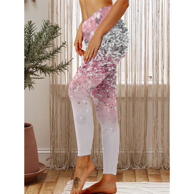 Women's Pink Glitter Casual Leggings