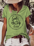 VChics Girl's Trip 2023 Print Crew Neck Short Sleeve T-Shirt