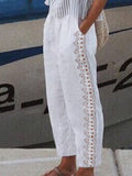 Lace Paneled Track Pants