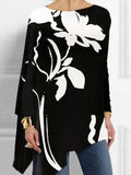 Women Long Sleeve  vintage Printed blouse Top