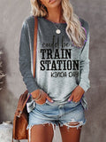 Women's Could Be A Train Station Kinda Day Tie Dye Print Sweatshirt