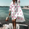 Comstylish Casual Printed Long Sleeve Shirt Dress