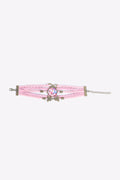 Cherry Blossom Leather and Glass Combination Bracelet