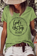 VChics Girl's Trip 2023 Print Crew Neck Short Sleeve T-Shirt