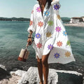 Comstylish Casual Printed Long Sleeve Shirt Dress