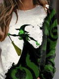 Casual Witch Print Sweatshirt