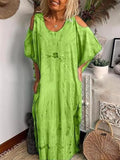 Women's Loose Maxi long Dress Cold Shoulder Dress