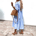 Comstylish Lapel Loose-fit Shirt Dress