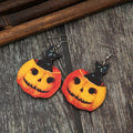 Halloween Ornament Wooden Cat Pumpkin Wooden Earrings