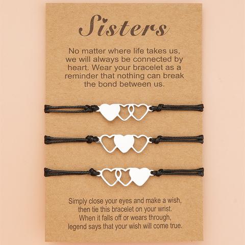 2 3 4 Best Friends Sisters Heart Bracelet