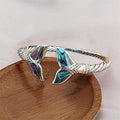 Abalone Shell Mermaid Tail Bangle Bracelet