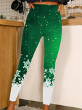 Snowflake Gradient Christmas Regular Fit Leggings Yoga Leggings