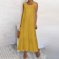 Comstylish Casual Solid Linen-Blend Maxi Dress