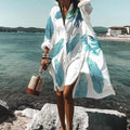 Comstylish Casual Printed Long Sleeve Shirt Dress