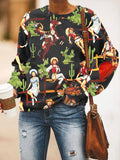 Western Vintage Print Sweatshirt