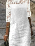 Ladies Casual Lace Panel Dress