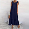 Comstylish Casual Solid Linen-Blend Maxi Dress