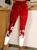 Snowflake Gradient Christmas Regular Fit Leggings Yoga Leggings