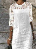 Ladies Casual Lace Panel Dress