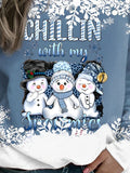 Womens Christmas Crewneck Long Sleeve Sweatshirts