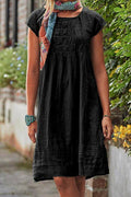 Vintage Casual Solid Linen Women Dresses