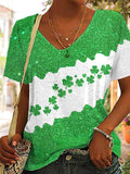 Women's  Clover Print  casual T-shirt