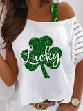 Women's  Clover Print  casual T-shirt