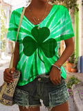 Women's  Clover Print  casual T-shirt