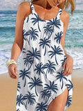 Women's  Holiday coconut tree print  Dress