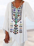 Women's Boho Floral Slouchy Casual Top