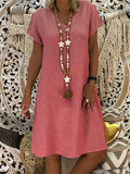 Women's Solid color Cotton linen Maxi Dress