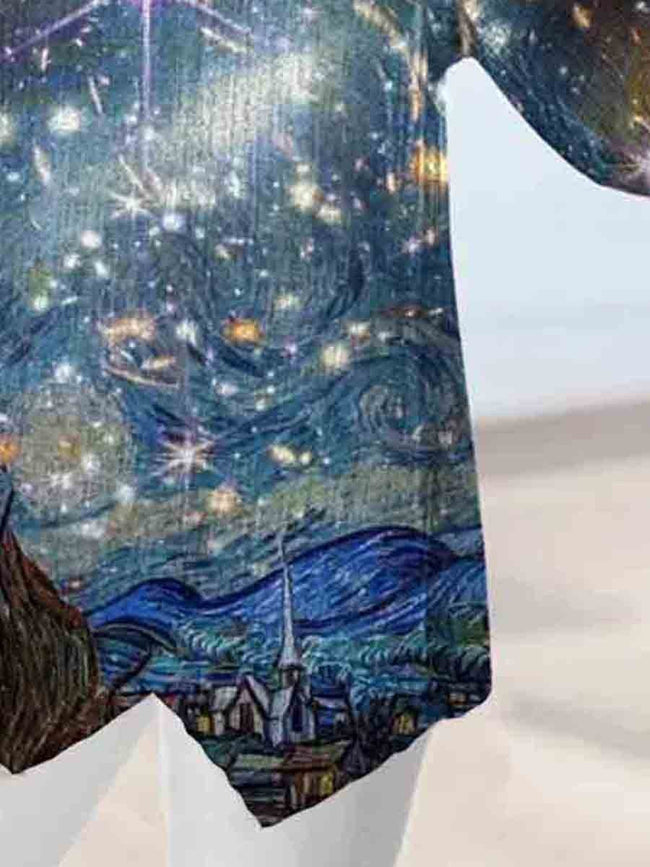 Women's Van Gogh's Starry Night Art Print  Casual Top