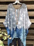 Women's Christmas Winter Art Print Casual Top