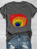 LGBT Cute Rainbow Cats Casual Print T-shirt