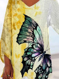 Women's Colorful Butterfly Art Printed Casual Top