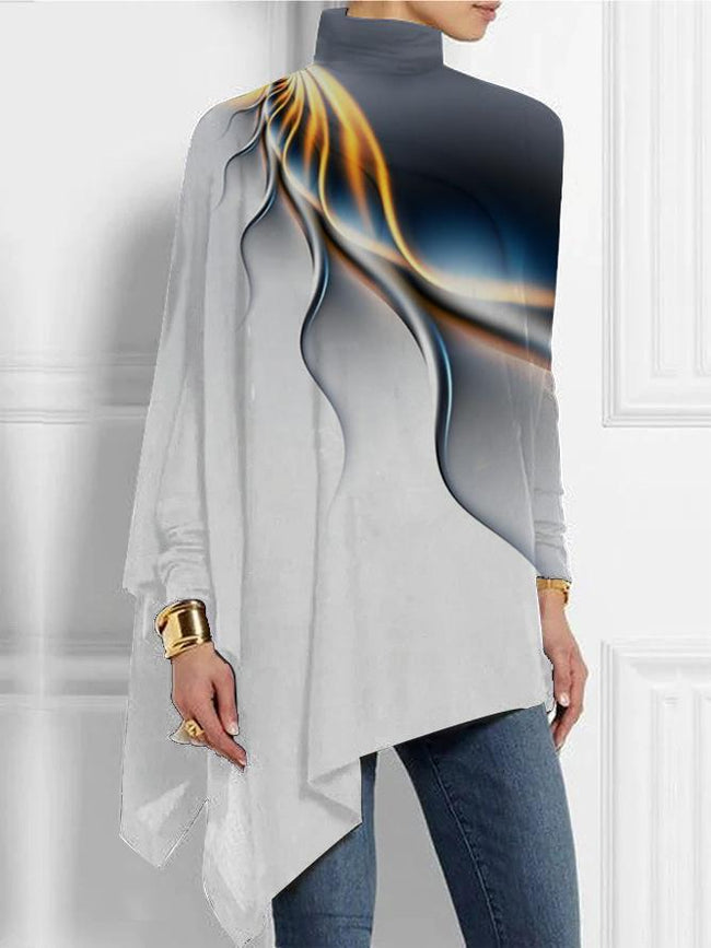 Women's vintage Printed  Long Sleeve blouse Top