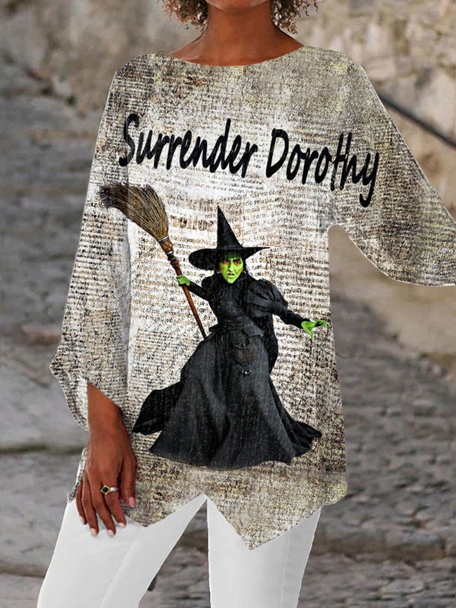 Women's Halloween Wicked Witch Oz Digital Casual Top