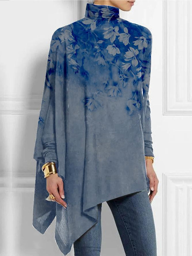 Women Long Sleeve floral  print  blouse Top
