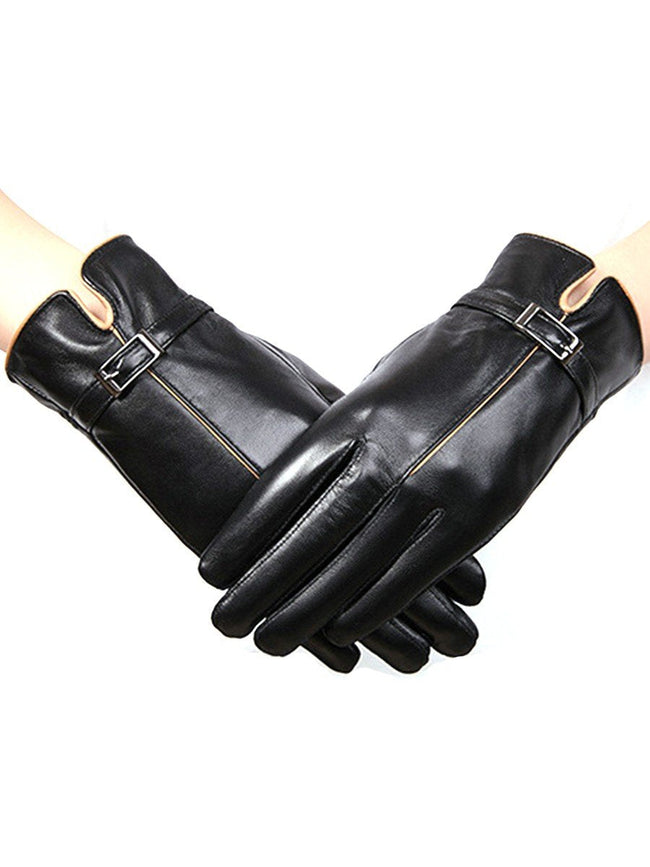 Women's Leather Thick Warm Winter Sheepskin Gloves
