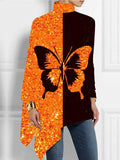 Women's Butterfly print  Long Sleeve blouse Top