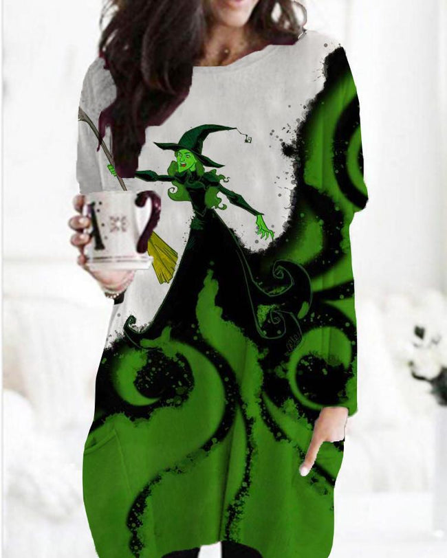 Women's  halloween witch print Casual Top