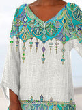Women's Boho Colorful Pattern Casual Vintage Top