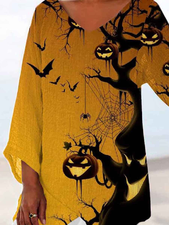 Women's Halloween Art Printed Casual Top