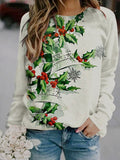 Women's Vintage Christmas Floral Print Casual Sweatshirt