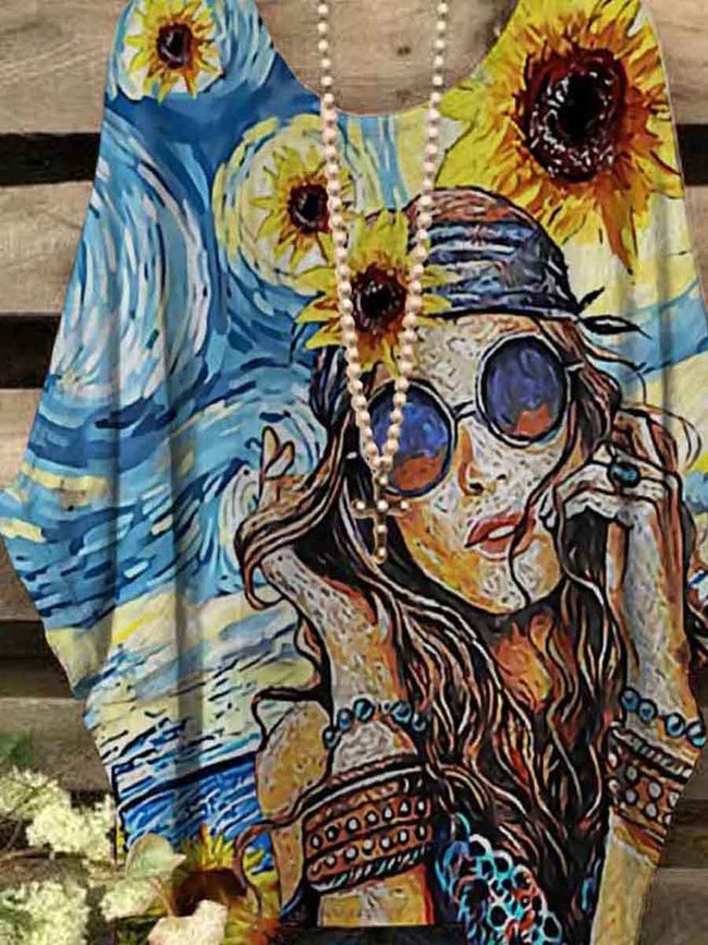 Women's Hippie Printed Casual Top